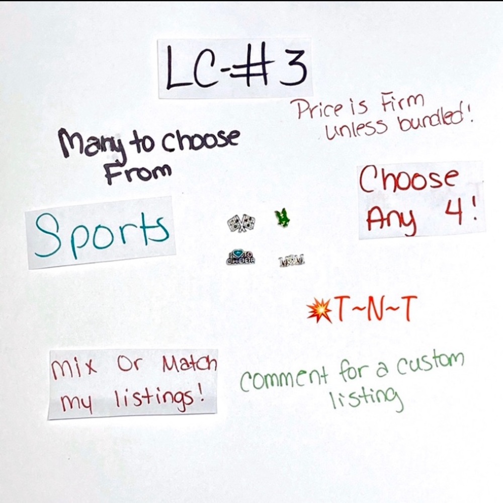 LC-#3 (4X) Sports & Hobbies locket charms
